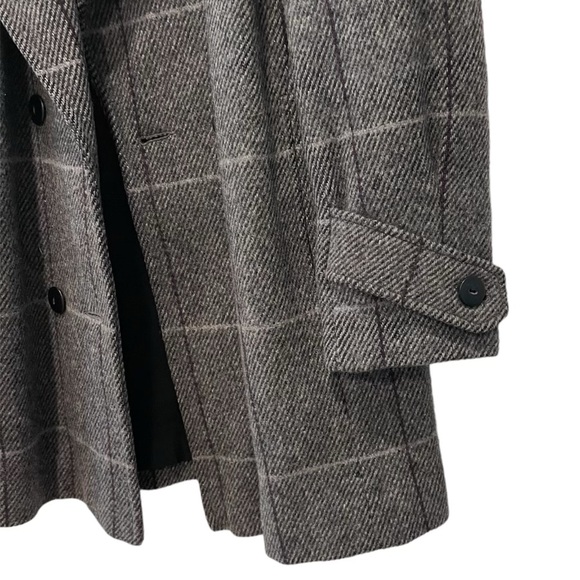 Vintage Alorna Wool Double Breasted Longline Blazer Jacket Grid - Picture 6 of 8